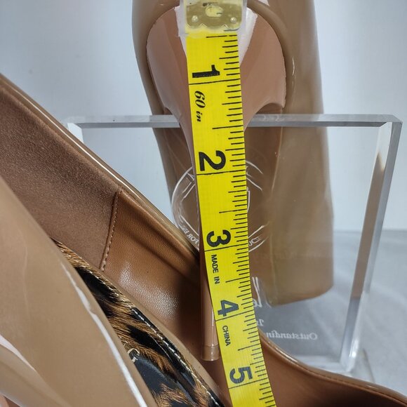 Azalea Wang Dark Nude Patent Leather Pointed Toe Stiletto Heels Size 10 4.75” - Picture 10 of 10